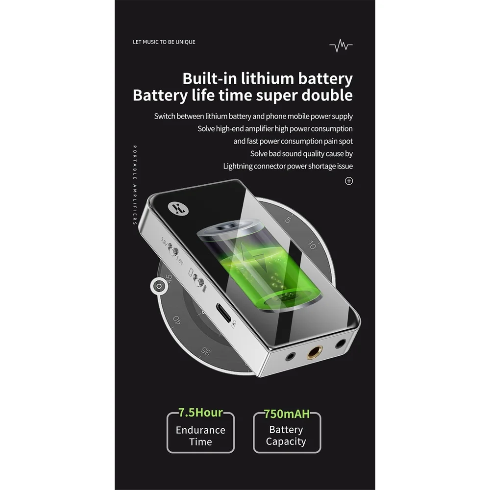 Imagem -05 - Jcally-amplificador Portátil com Bateria de Lítio Embutida Dac Portátil e Amp Pcm 32bits 384khz Dsd256 Chip Dual Dac 2.5 3.5 4.4