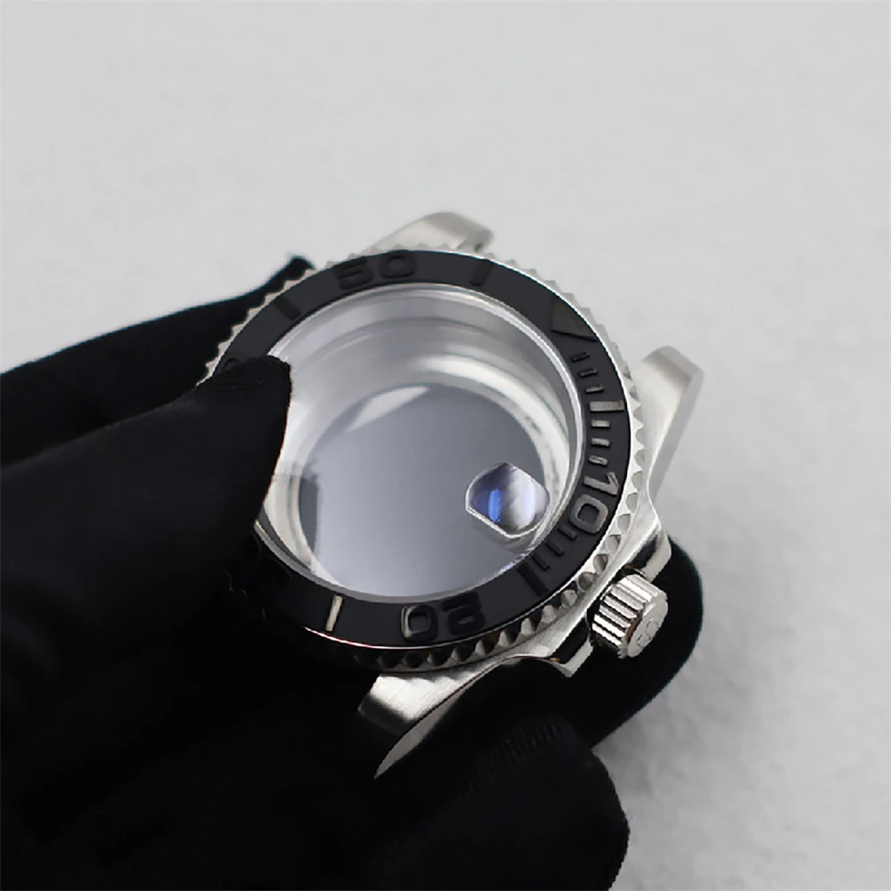 

40mm 316L Stainless Steel Sapphire Glass Watch Case Transparent Bottom for Yacht-master SUB NH35 NH36 Movement Men Watch Parts