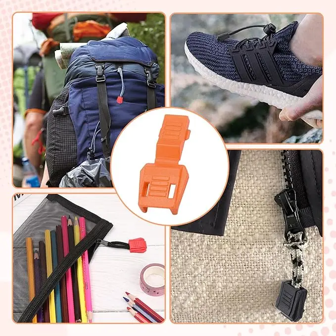 12pcs Colorful Zipper Pull Cord Ends For Paracord & Cord Tether Tip Cord Lock Plastic 12 Colors