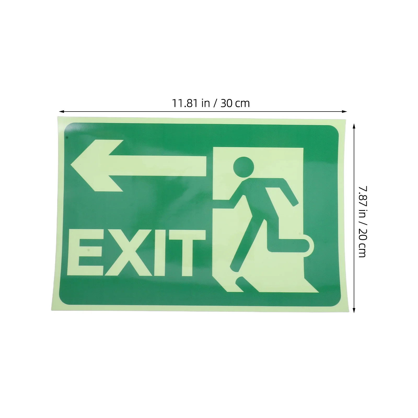 Glow in The Dark Exit Sign Sticker Self-Adhesive Emergency Exit Signage Strong Weather Resistance Instant Installation