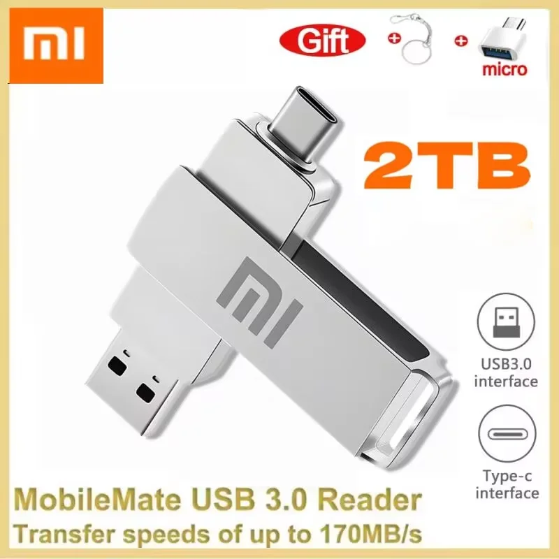 Xiaomi 2TB Usb 3.0 Flash Drives High Speed Metal Pendrive 1TB 512GB 256GB Portable Usb Drive Waterproof Memoria Usb Flash Disk