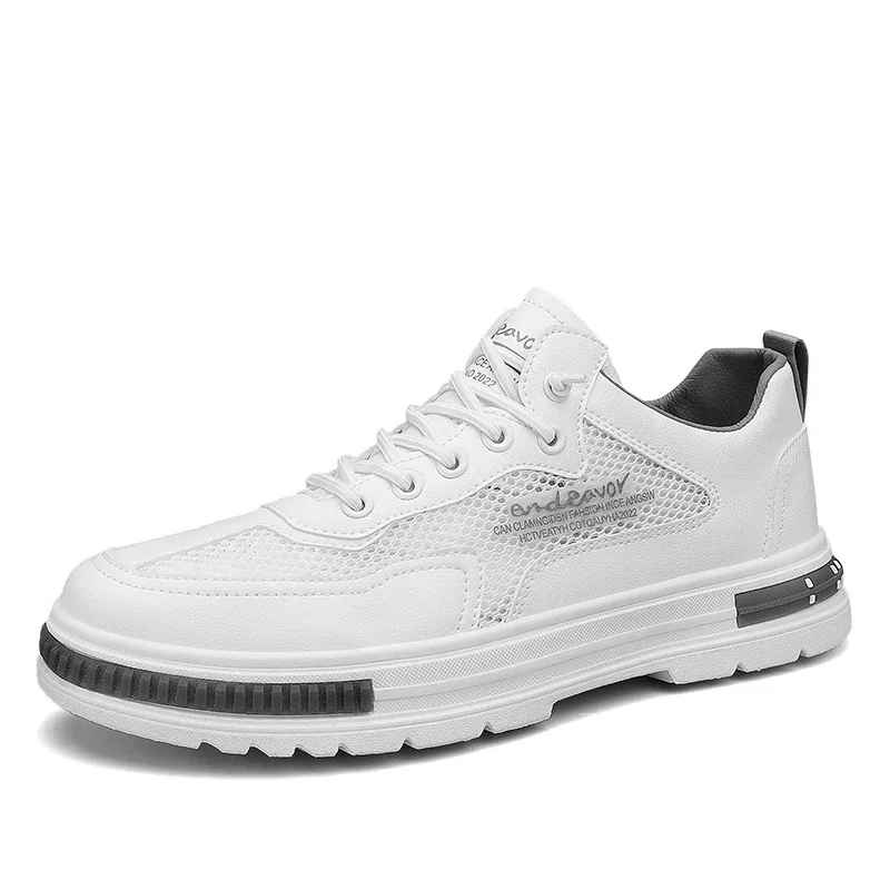 

Men's motorcycle shoes with mesh and British style breathable versatile casual shoes