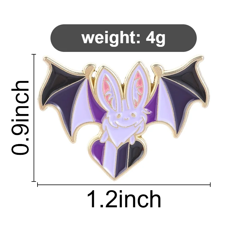 Gotische Drachen-Fledermaus-Emaille-Anstecknadeln, lila, gruselige Tarot-Krähen-Broschen, Raben-Abzeichen, Halloween-Vampir-Schmuck, Geschenk für Freunde – Detail 9