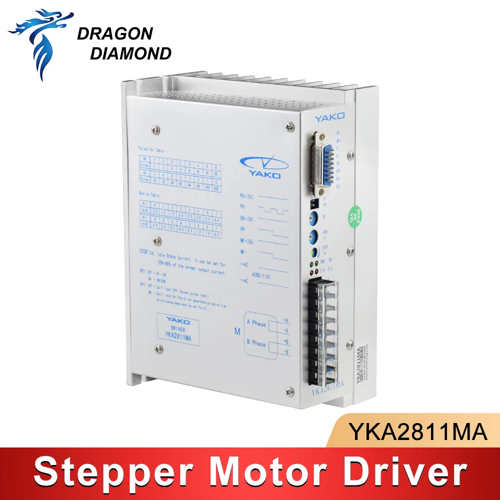 

Original YAKO YKA2811MA Stepper Driver Engine 60 -110VAC 8A For CNC Router Engraving Nema 34 2-Phase Motor