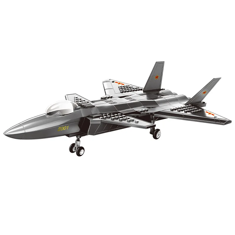 Military Series Battle Aircraft Helicopter Assembly Building Blocks DIY Model Kit Educational Toy for Boys Birthday Gift