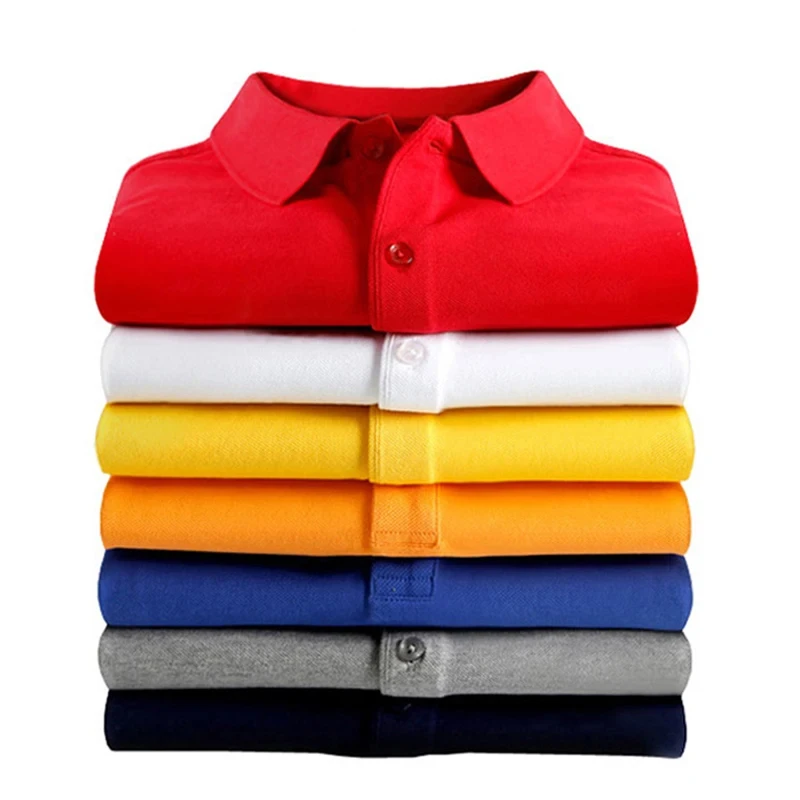 Summer Solid Color Lapel Men'S Short-Sleeved Polo Shirt Casual Slim Golf Sports Top Business Work Shirt Street Men'S WeaM-6XL