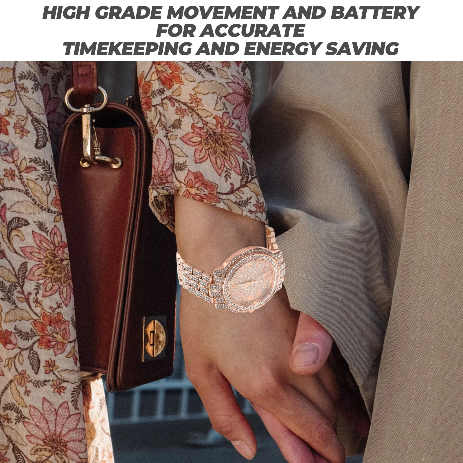 

Stylish Rhinestone Women Wrist Watch High Grade Movement Accurate Timekeeping Casual Dressy Anniversary Present