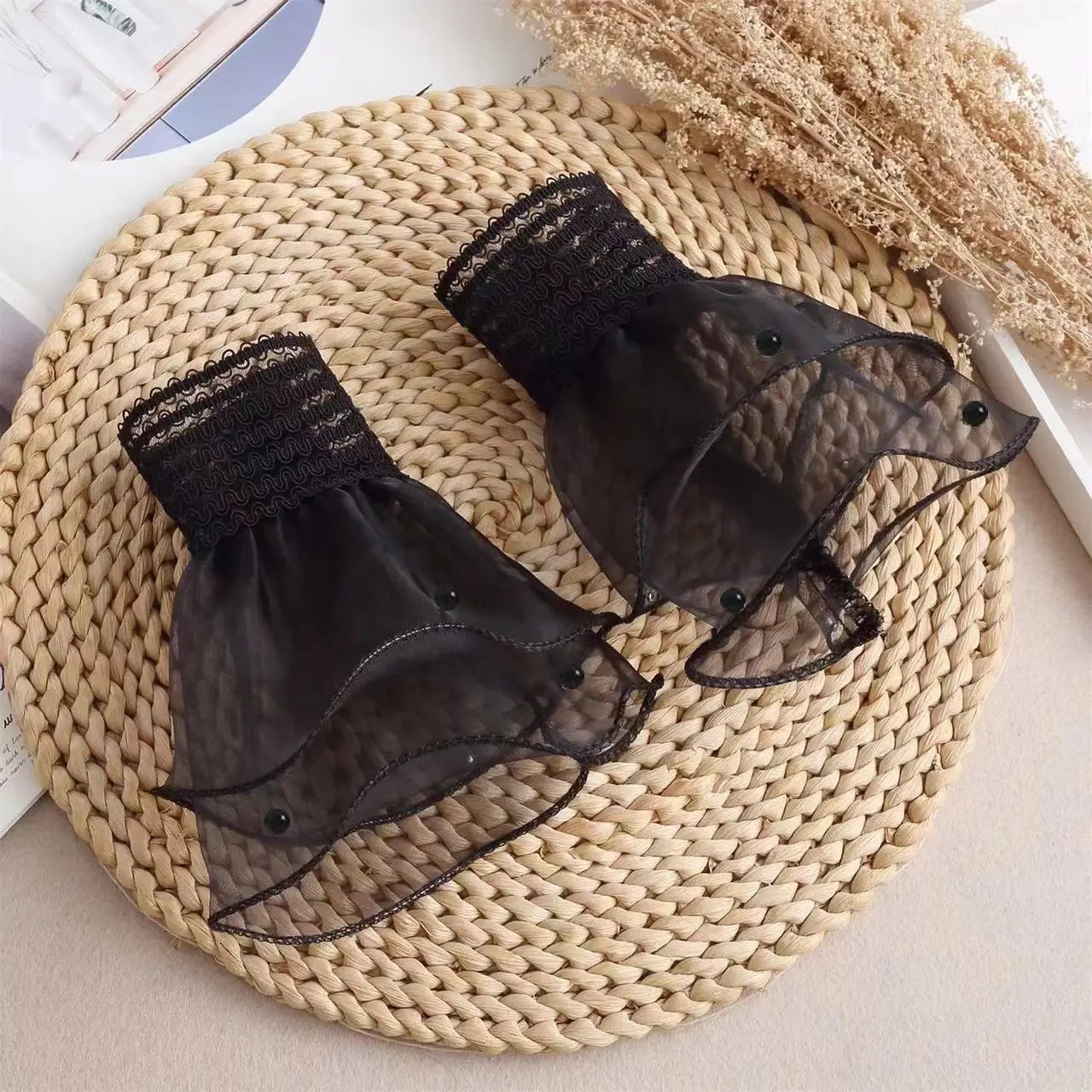 أكمام قابلة للفصل، إكسسوارات أكمام زفاف خفيفة الوزن، أصفاد شبكية من الدانتيل، أصفاد أنيقة من اللؤلؤ الصناعي لزي الزفاف #6