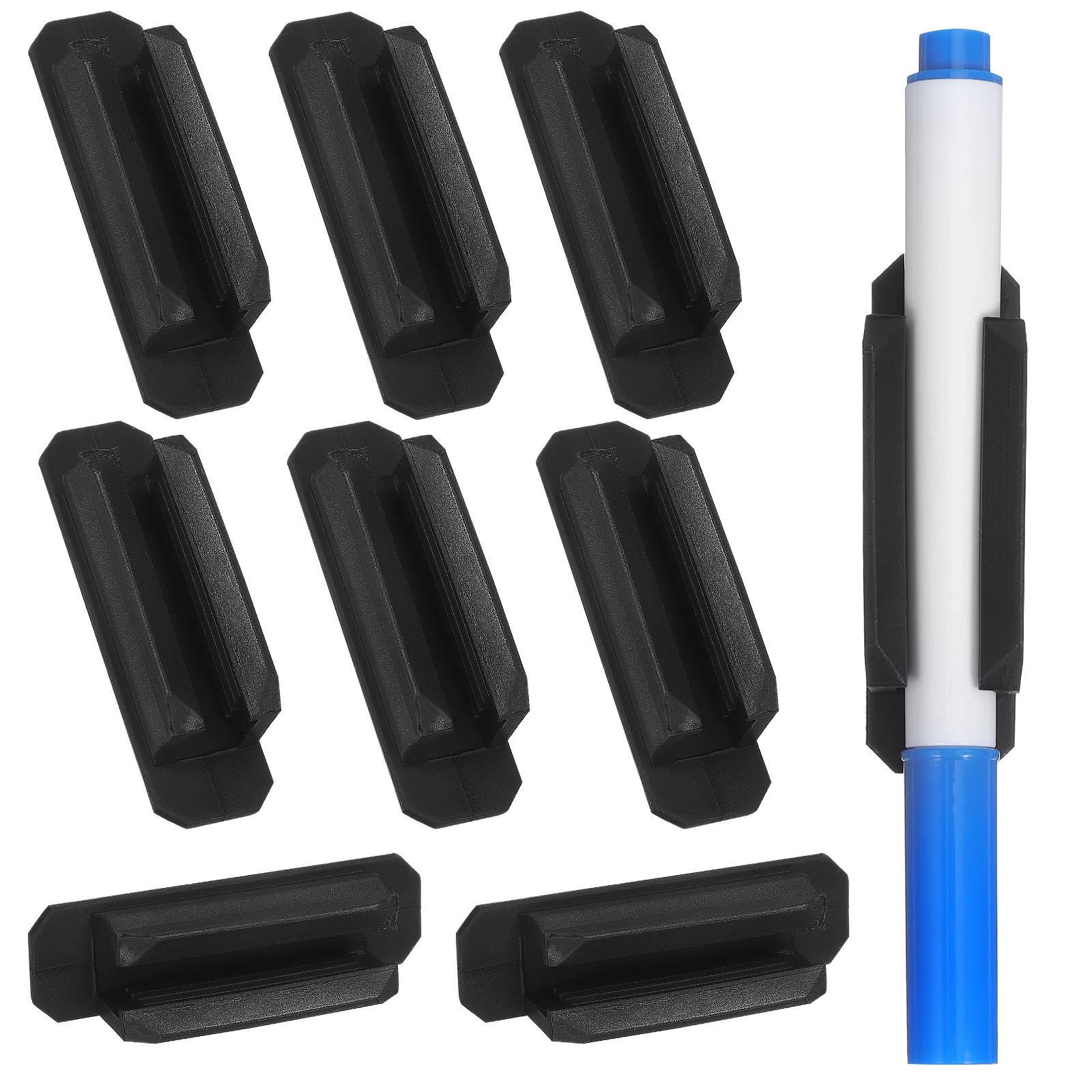 

8 pcs Black Silicone Pen Holder 5 5cm Desktop Office Adhesive Wall Marker Pencil Storage Sturdy Material Secure Storage Compact