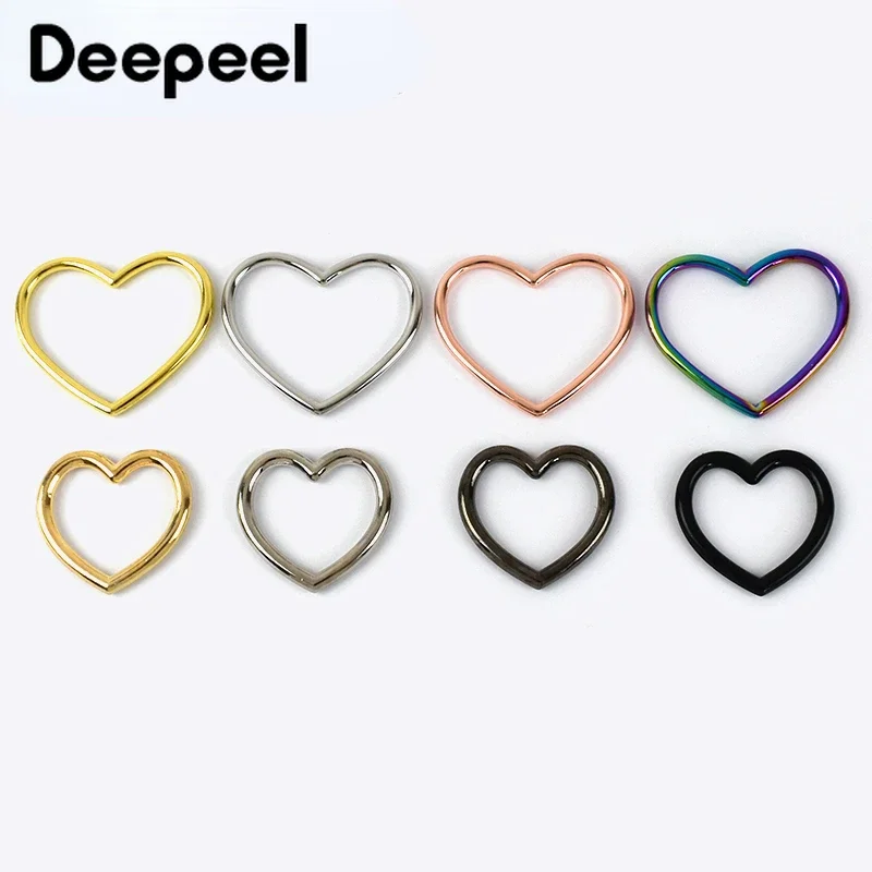 5/10Pcs 29X22/40X28mm Heart Ring Hook Metal Buckle Peach  Buckles Round O Rings Clasp Luggage Connect Hooks Accessories