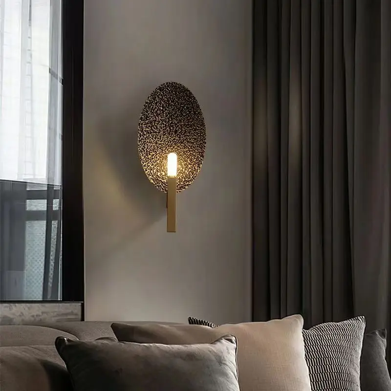 American vintage copper wall lamp designer creative art wall decoration living room aisle bedside retro art LED wall sconce