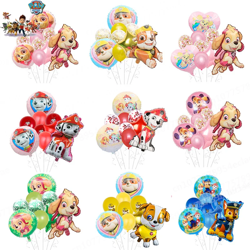 

Cute Paw Patrol Skye Aluminum Film Balloon Set Kawaii Marshall Anime Figure Ryder Children's Party Birthday Balloon Decoration