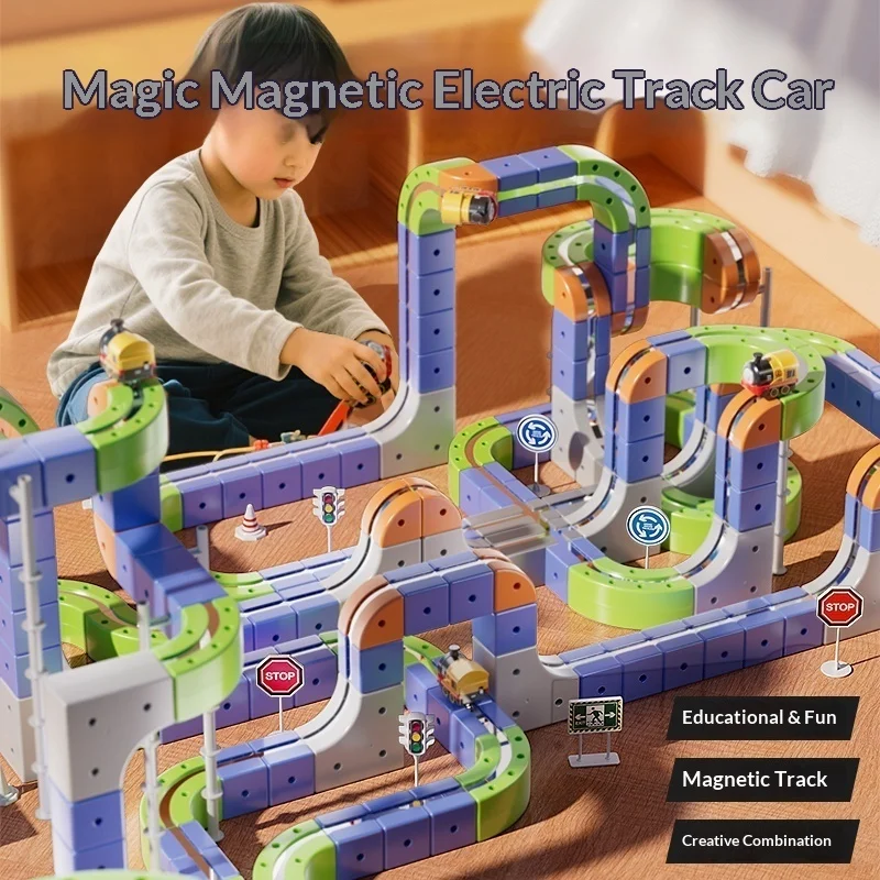 MBL 磁気ビルディングレールカーインターフェースアップグレード - 子供向けSTEM教育建設玩具、発達学習ギフト