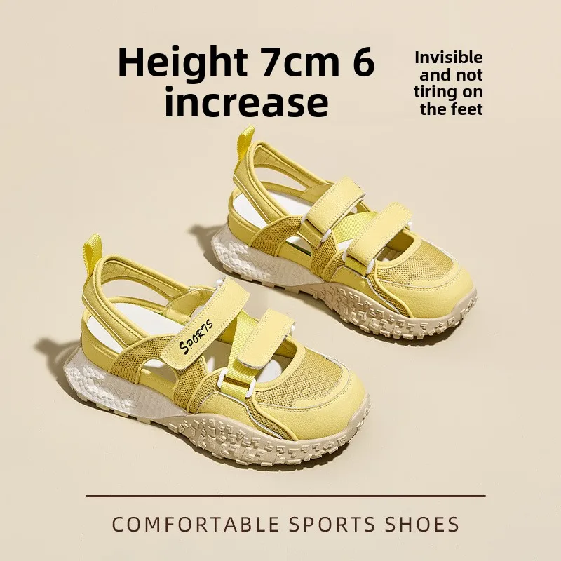 

Summer Women's Barefoot Sandals Fashion Genuine Leather Baotou Sports Velcro Beach Shoes Outdoor Camping Hiking Sports Sandals