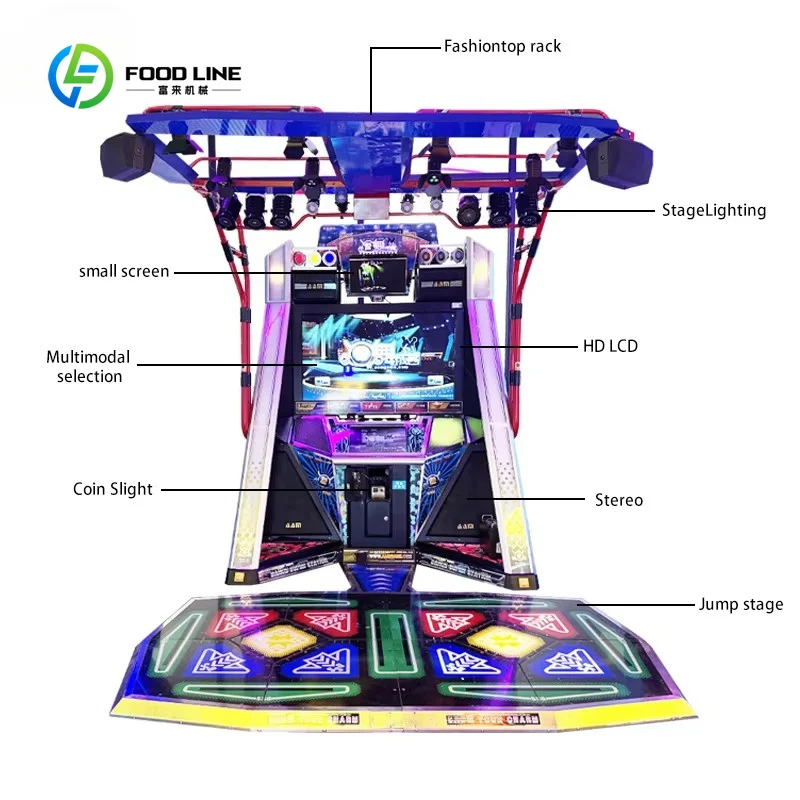 Customized Professional Coin Operated Dance Revolution Arcade Machine with Metal & Plastic Construction for Sale