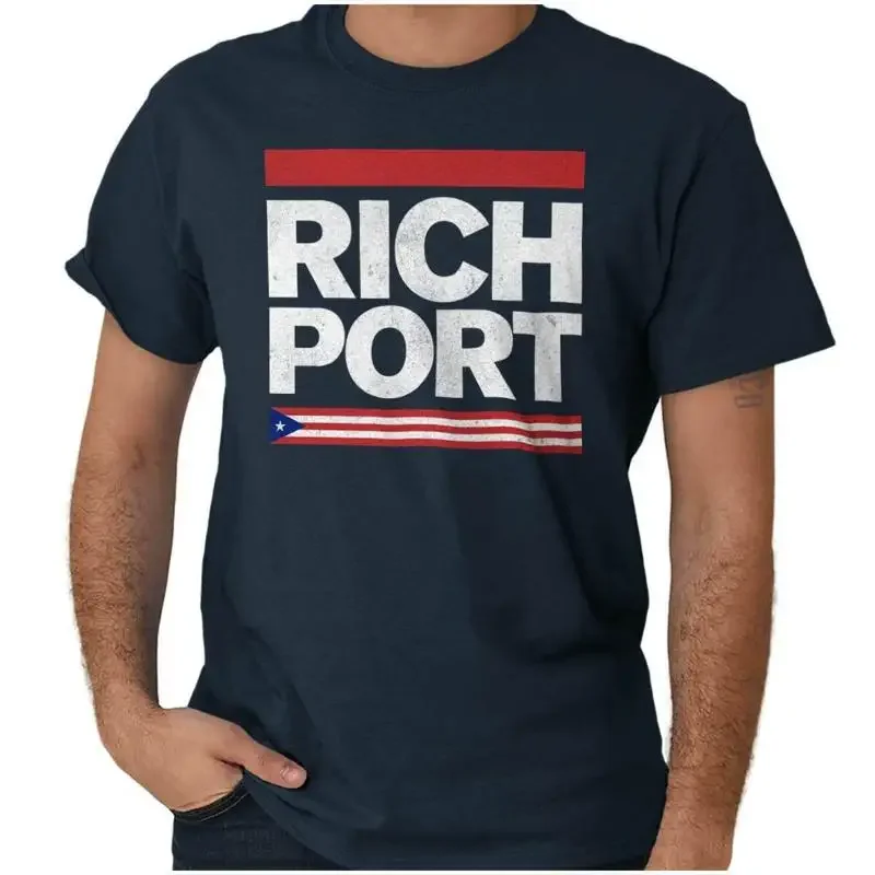 

Футболка с круглым вырезом для взрослых с короткими рукавами Rich Port Puerto Rican Pride Island Boricua