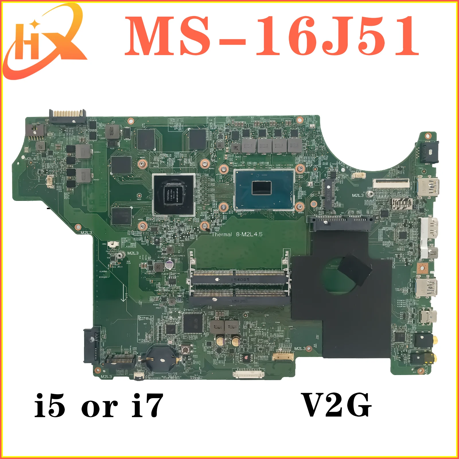 Mainboard For MSI GL62 GP62 WE62 MS-16J51 MS-16J5 Laptop Motherboard i5 i7 6th/7th Gen GTX960M/GTX950M-V2G M1200/M2200-V4G