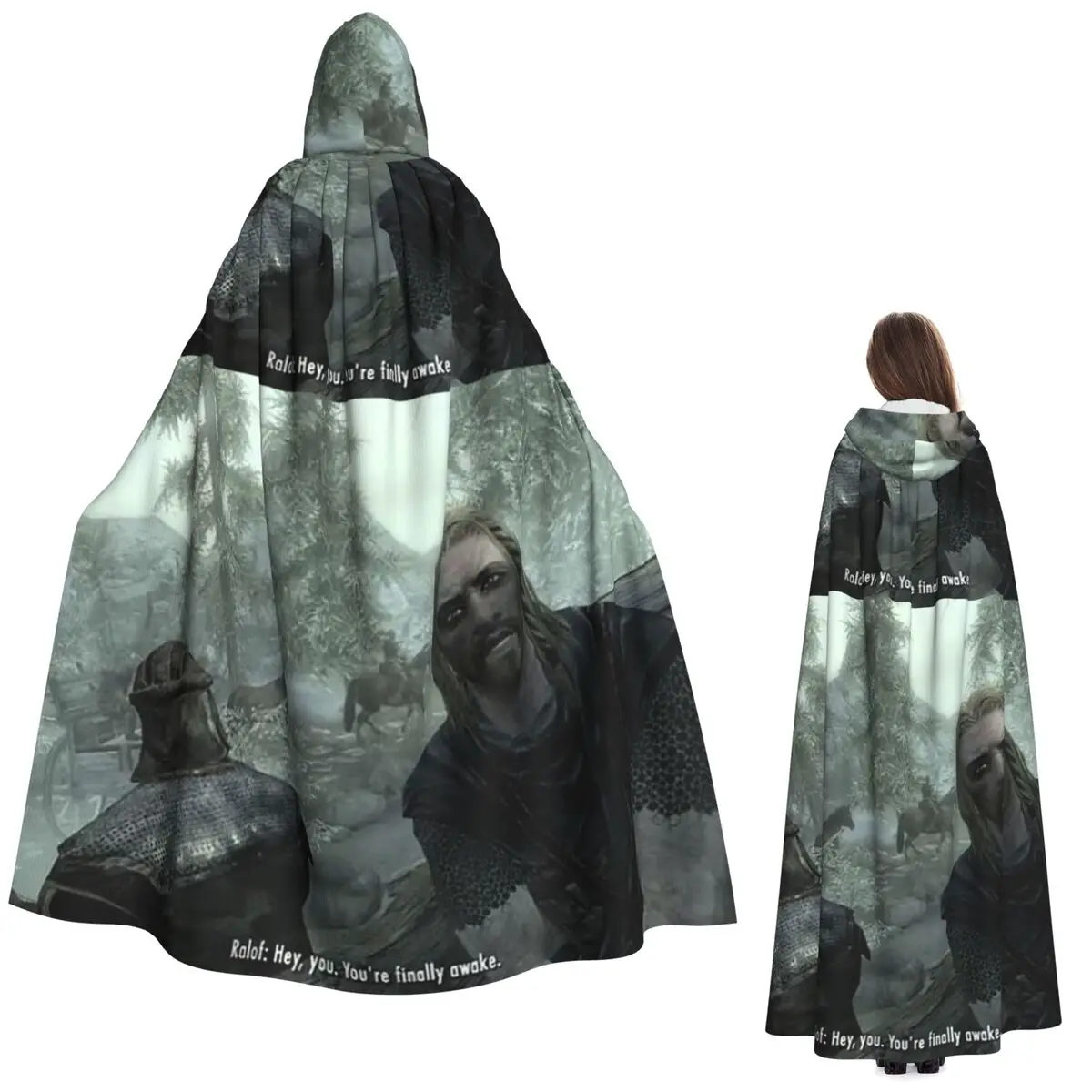 

Эй, ты тебя, закончил про Skyrim Meme, длинный плащ с капюшоном, средневековый костюм ведьмы, накидка для косплея, пальто на Хэллоуин для взрослых, унисекс