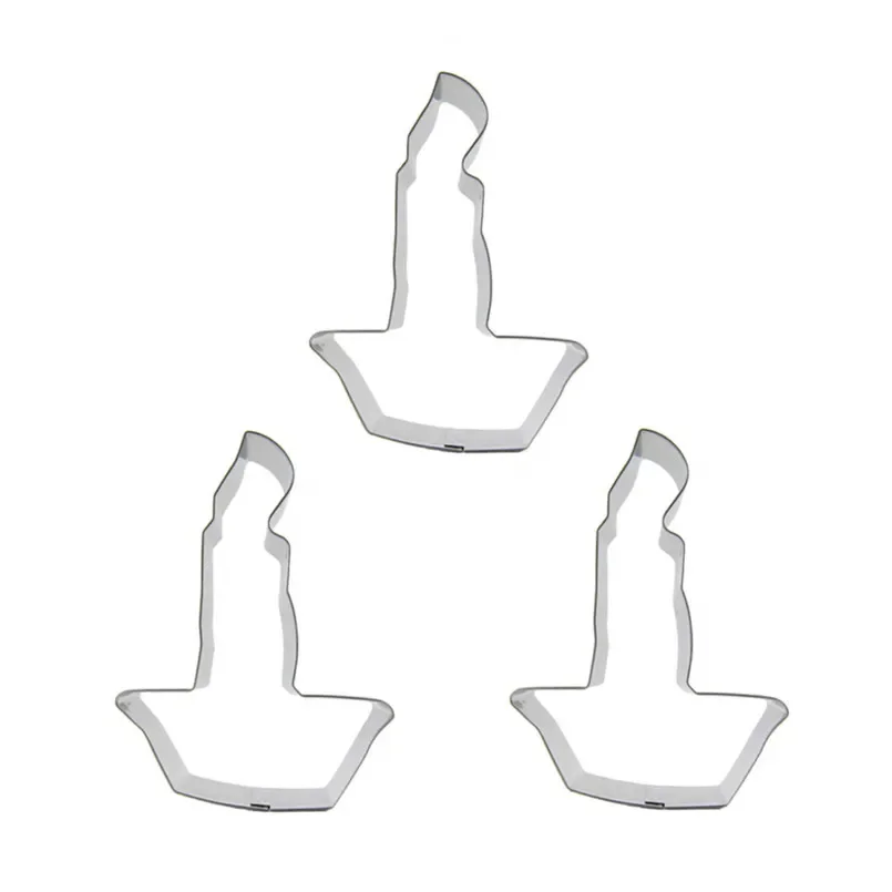 3 pcs Candle holder Cookie cutter biscuit embossing machine Pastry soft candy Stainless steel baking molds Cake decorating Tools