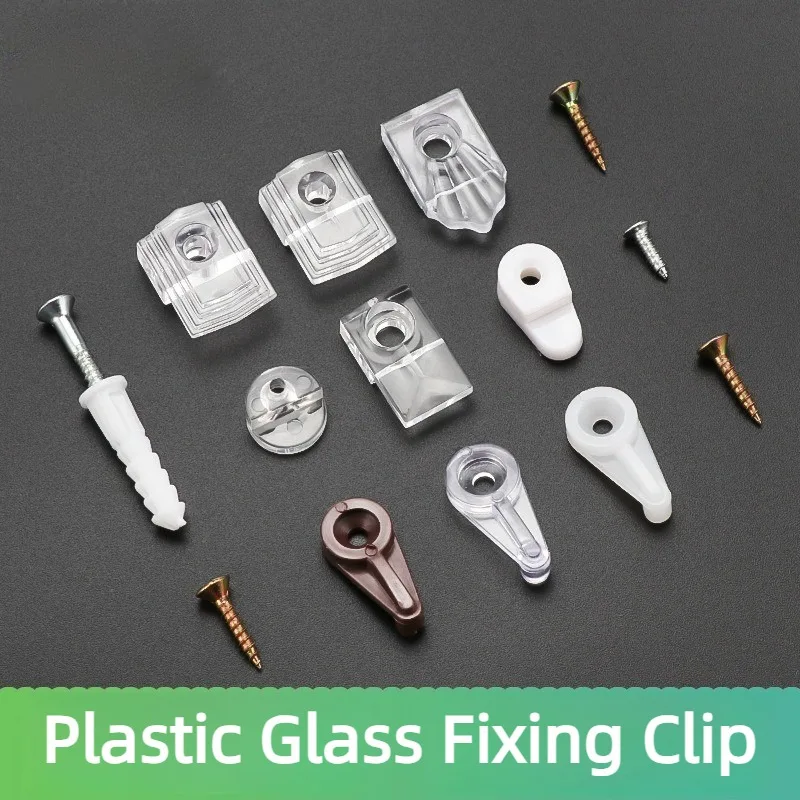 30 Sets Plastic Glass Retainer Clips Mirror Holder Clips Clamps For Cabinet Door Glass Panel Clips Mirror Cabinet Shelf Support