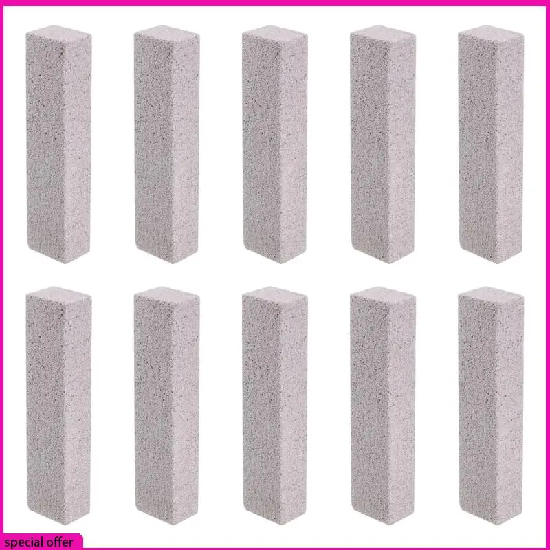 

A65Z 10 Pieces Pumice Sticks Pumice Scouring Pad For Cleaning Grey Pumice Stick Cleaner For Removing Toilet Bowl Ring Bath 5.9 X