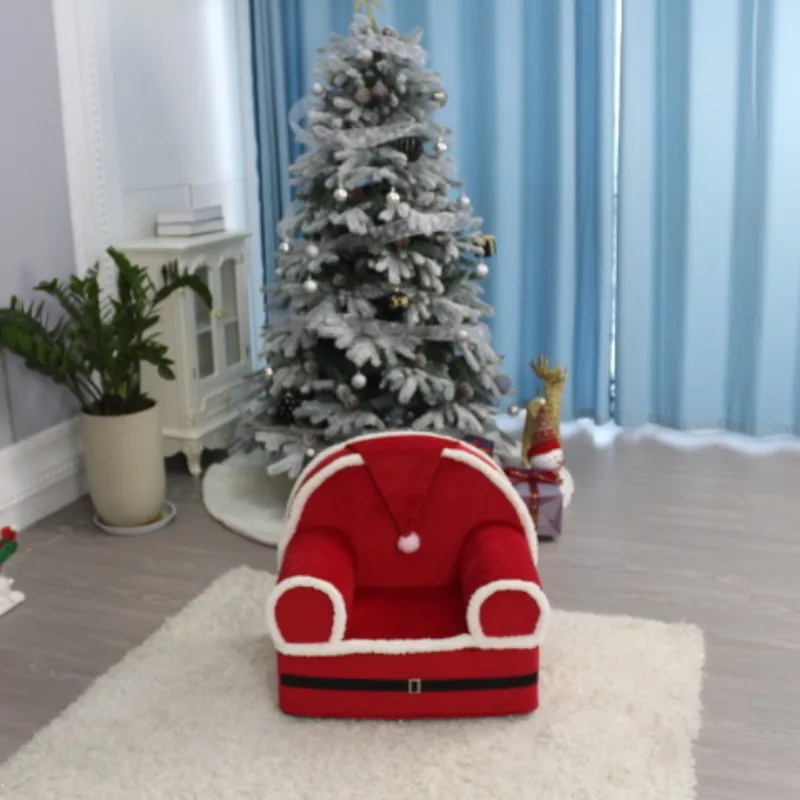 핫 세일 실내 가구 거실 침실 어린이 소파 크리스마스 산타클로스 모양 폼 의자 부드러운 어린이 안락의자