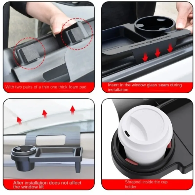 Multi-Functional ABS Cell Phone Holder Car Door Portable Compact Hang Type Solid Shockproof Cell Phone Water Cup Organizing Rack