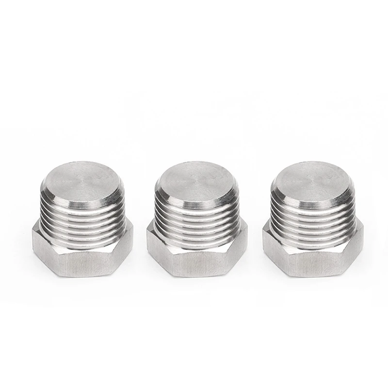 NPT BSPT 1/8'' - 2'' Male Thread 304 Stainless Steel Hex End Cap Outer Hexagon Solid Plug Oil Water Pipe Fitting