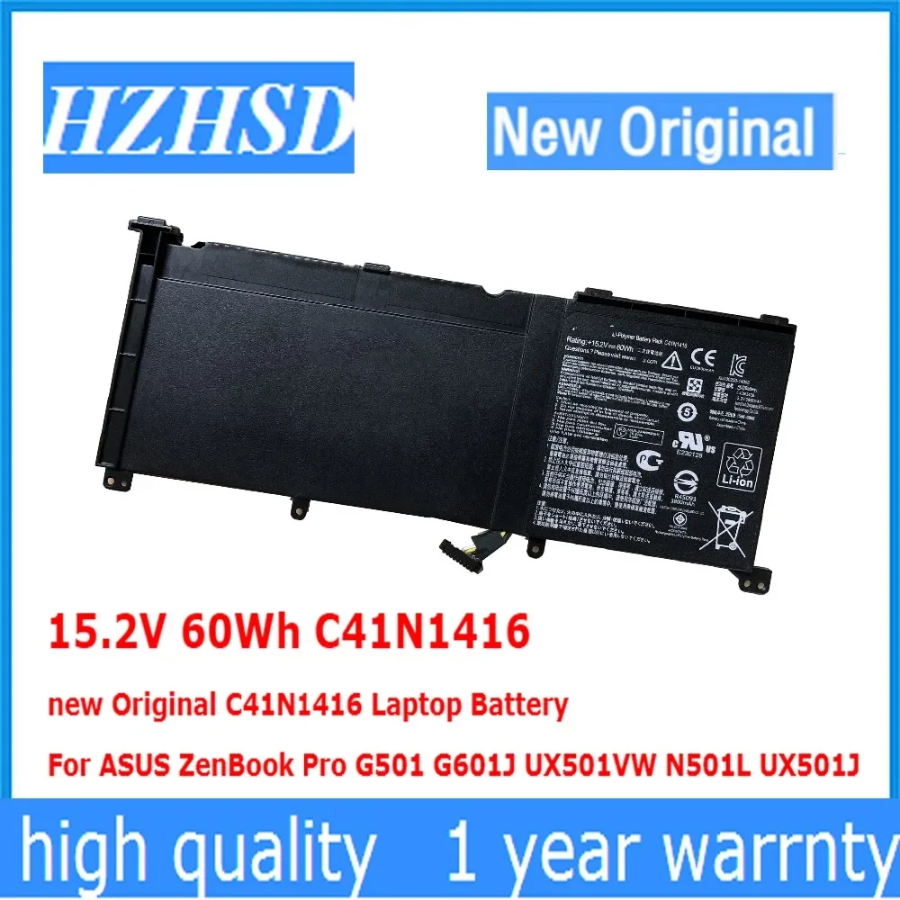 15.2V 60Wh C41N1416 new Original C41N1416 Laptop Battery For ASUS ZenBook Pro G501 G601J UX501VW N501L UX501J