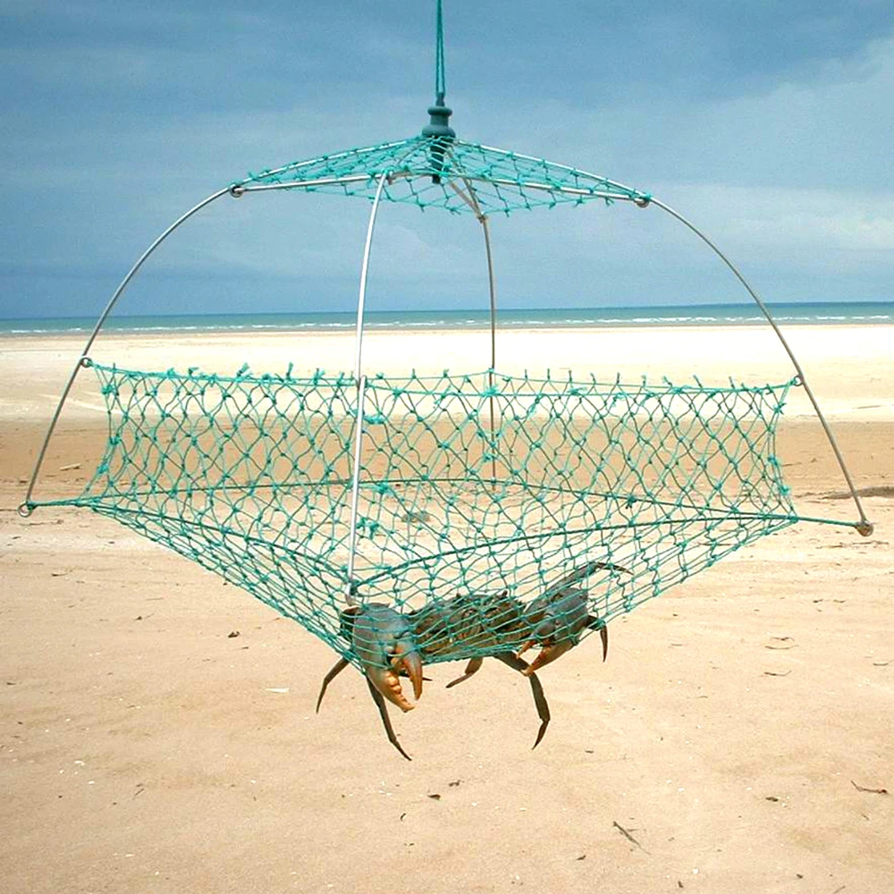 

1PC Fully Collapsible Crab Trap MA840 Mesh Netting Fishnet Tackle SS Spring Nets For Fishing Traps Crabbing Nets Model MA840