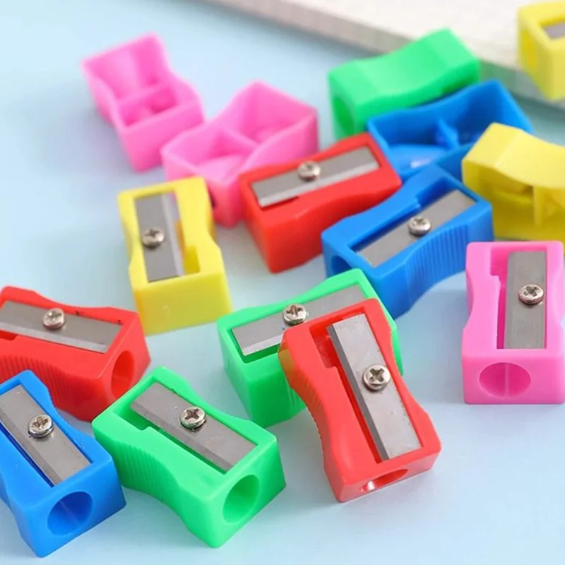 30~120pcs Mini Pencil Sharpener Colored Single Hole Rectangular for Students Teaching Incentive Supplies Student Rewards TMZ