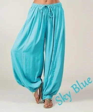 2024 Summer New Women's Solid Color Lantern Pants Loose Pleated Drawstring Casual Ankle Sports Pants Harlan Pants