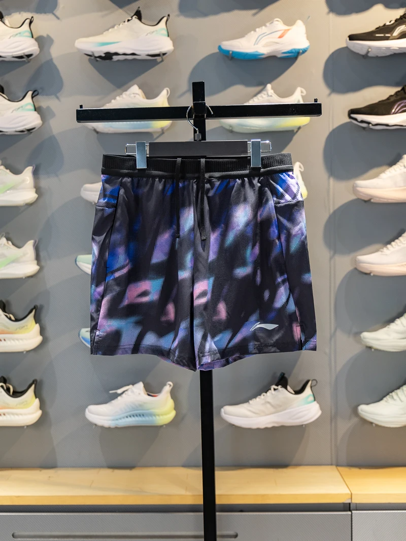  Men's Sport Shorts Breathable Quick-Dry Cool Feeling Comfortable Running Pants Polyester Fiber Standard Fit Printed