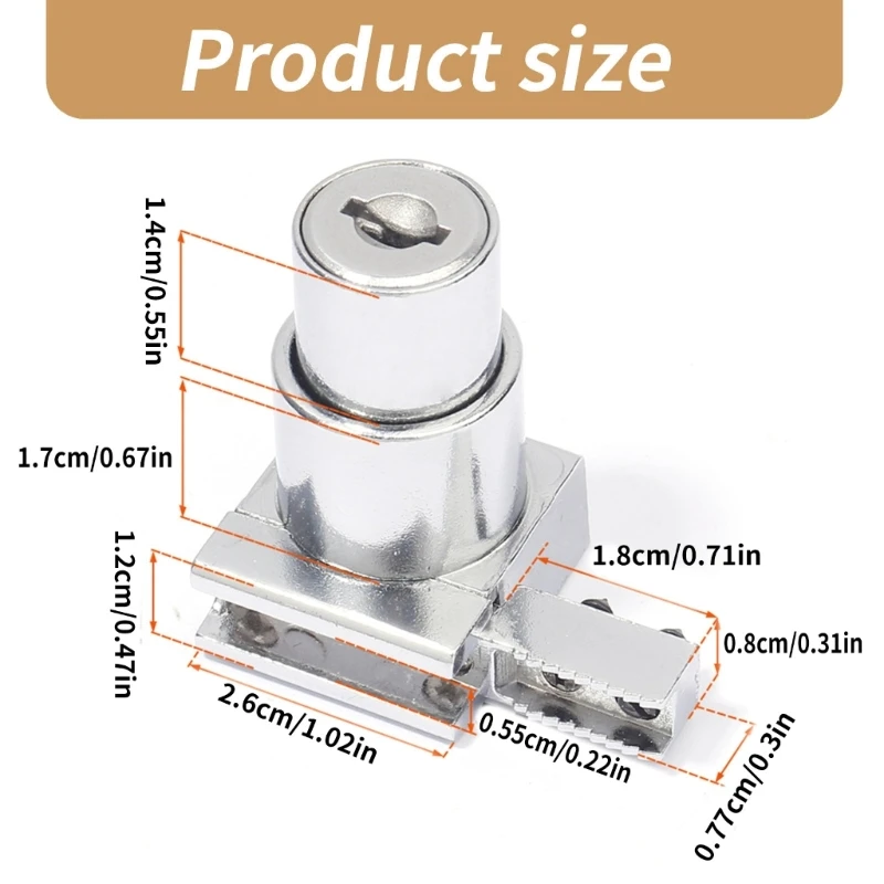 4 ชิ้น Plunger Push Lock Key สำหรับเลื่อนประตูจอแสดงผลตู้โชว์บานพับตู้กระจกล็อคสำหรับ 5 มิลลิเมตร 8 มิลลิเมตรประตู