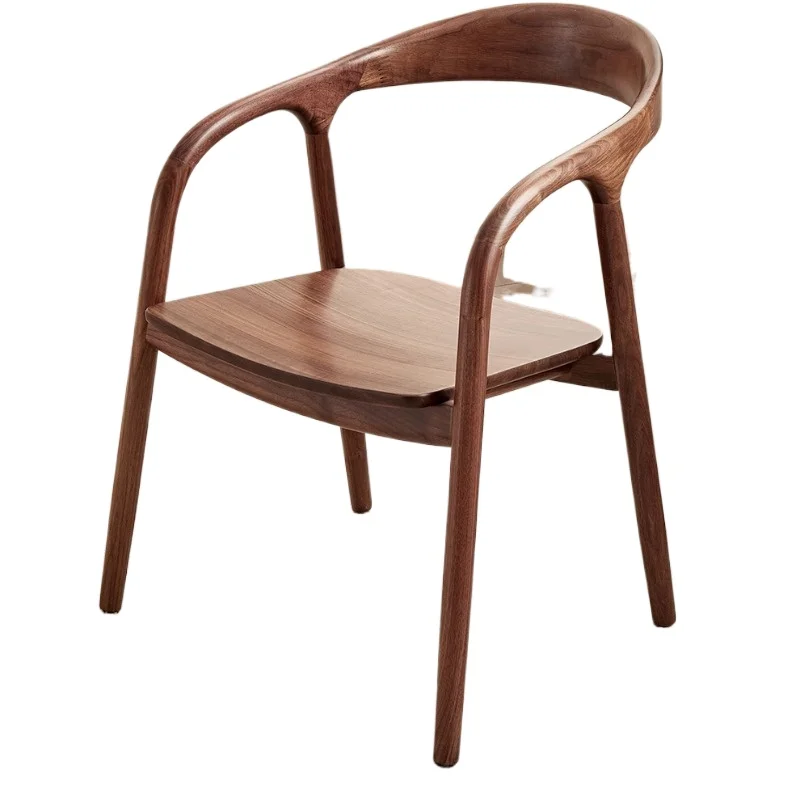 

North American Black Walnut Dining Chair Modern Simple Home Full Solid Wood Restaurant Back Chair