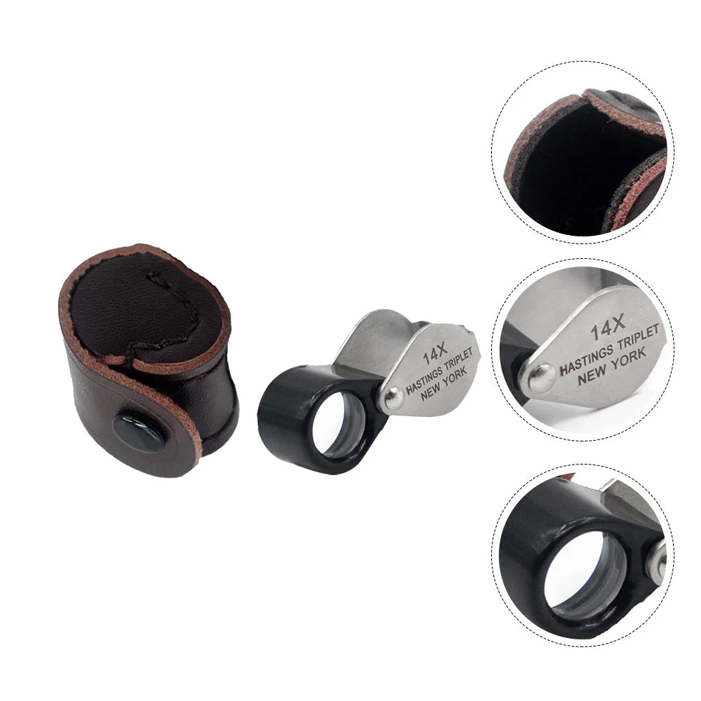 14 X Times Magnifying Glass Lens Handheld Jewelry Loupe Magnifier of Sciences Optical Coins Lupe Jewelers Eye