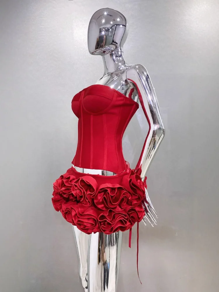 

Милый комплект юбки с галстуком-бабочкой, укороченный топ, популярный наряд для выступлений, высокая талия, нерегулярный подол, полиэфирная ткань No Sve