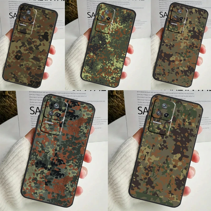 Flecktarn Camouflage Camo Case For Xiaomi 13 14 Ultra 11T 12T 13T Pro 12 Lite POCO X6 M6 Pro X3 X4 X5 M5s F3 F5 Cover