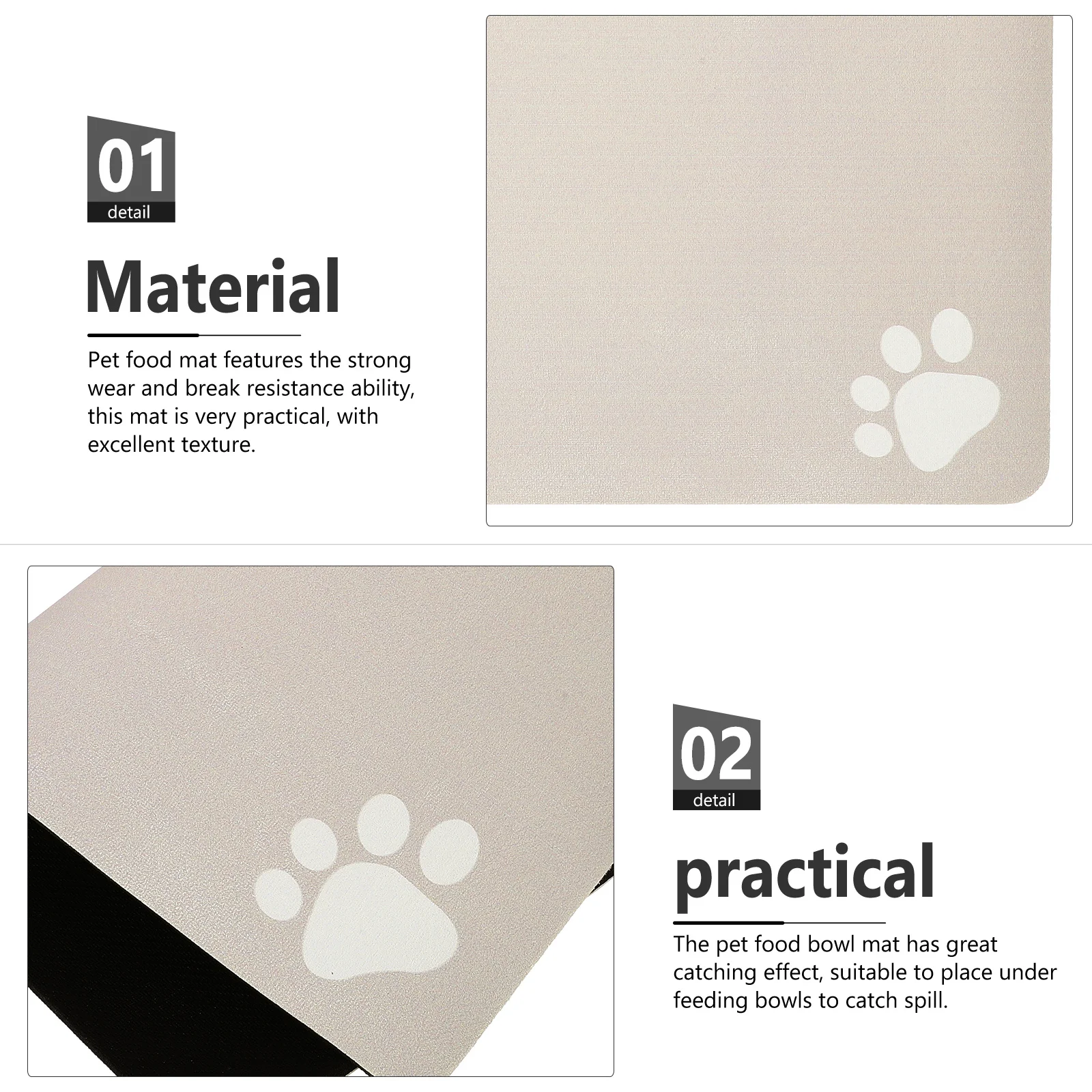 

Pet Food Mat Absorbent Non Slip Waterproof Quick Drying Feeding Mat for Dog Cat Bowls No Mess Floor Protector Pet Food Mats