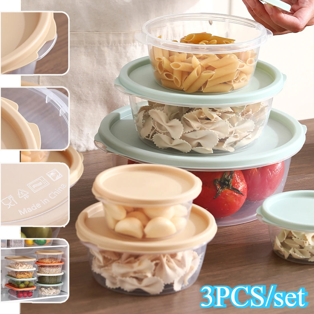 

High-Quality Microwave & Refrigerator Safe Food Storage Containers with Lids: Practical Plastic Box Set for Kitchen Organization