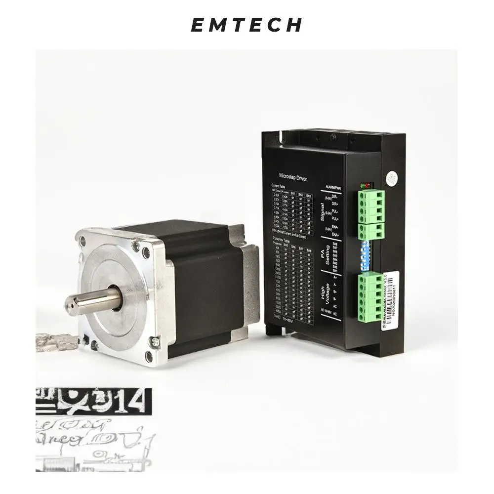 

Двигатель EMTECH с двигателями Nema 1,8 градуса 86BYG250-98 для заводского принтера с высоким крутящим моментом, шаговый драйвер, фазовый шаговый двигатель Nema 34