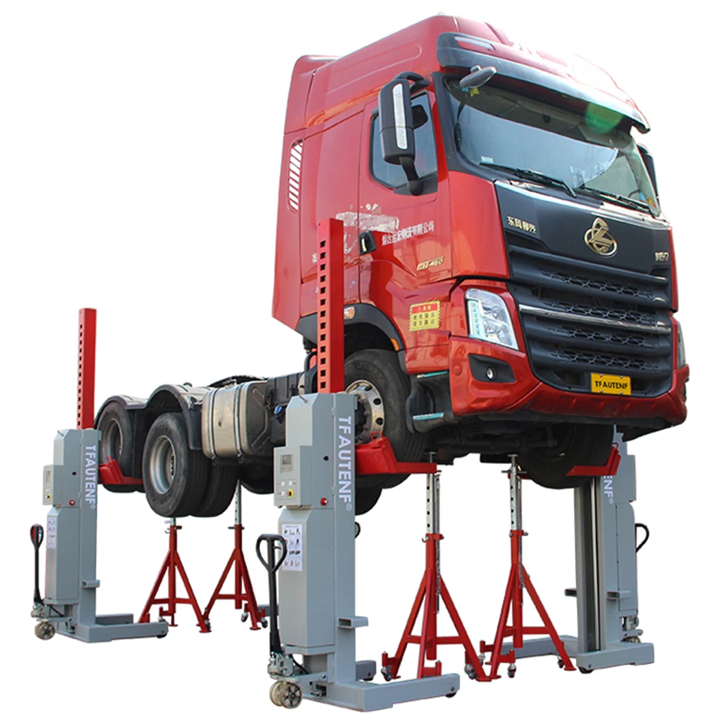 Mobile hydraulic wireless cordless synchronous heavy duty truck four columns lift / hoist for sales/four post truck lift