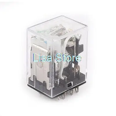 HH53PL DC 12V Coil 11 Pins 3PDT Green LED Indicator Lamp Power Relay
