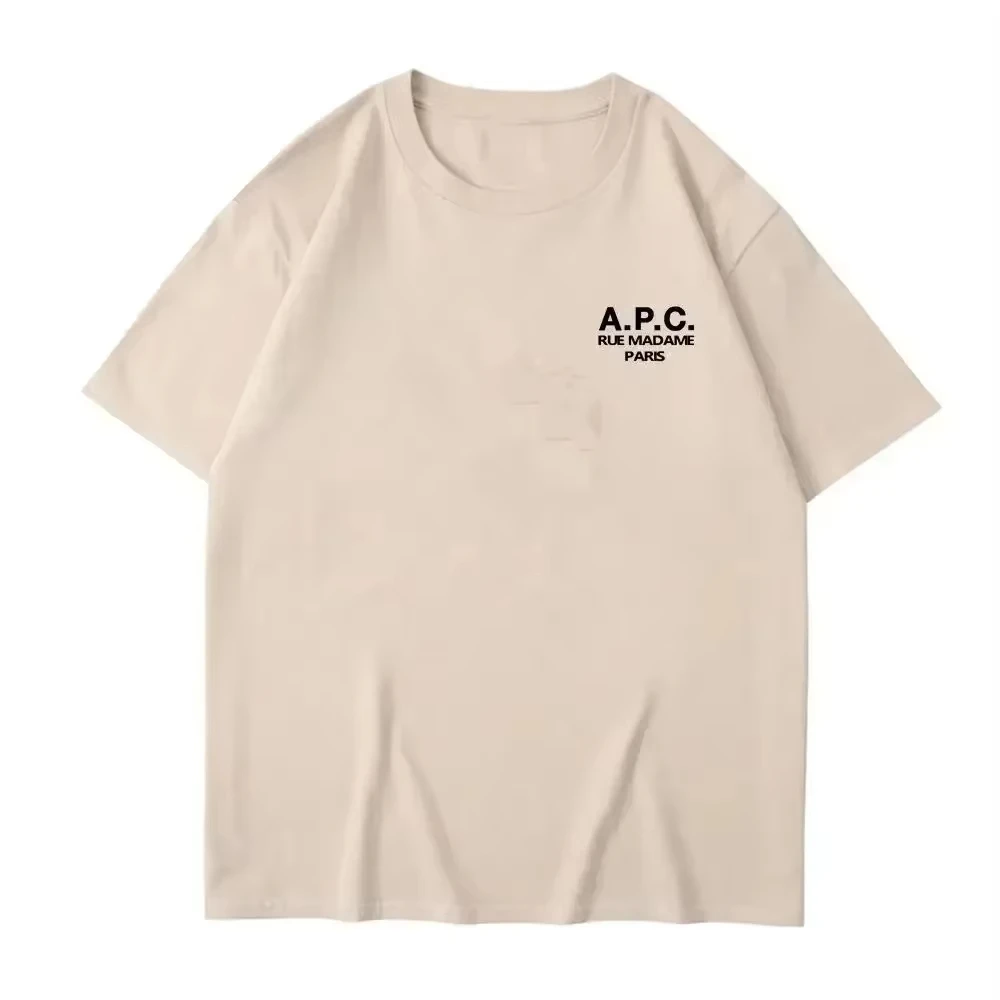 2024 New APC Letter Printing Short Sleeved T-shirt Unisex S-3XL Summer Women Top Tees Streetwear Clothing