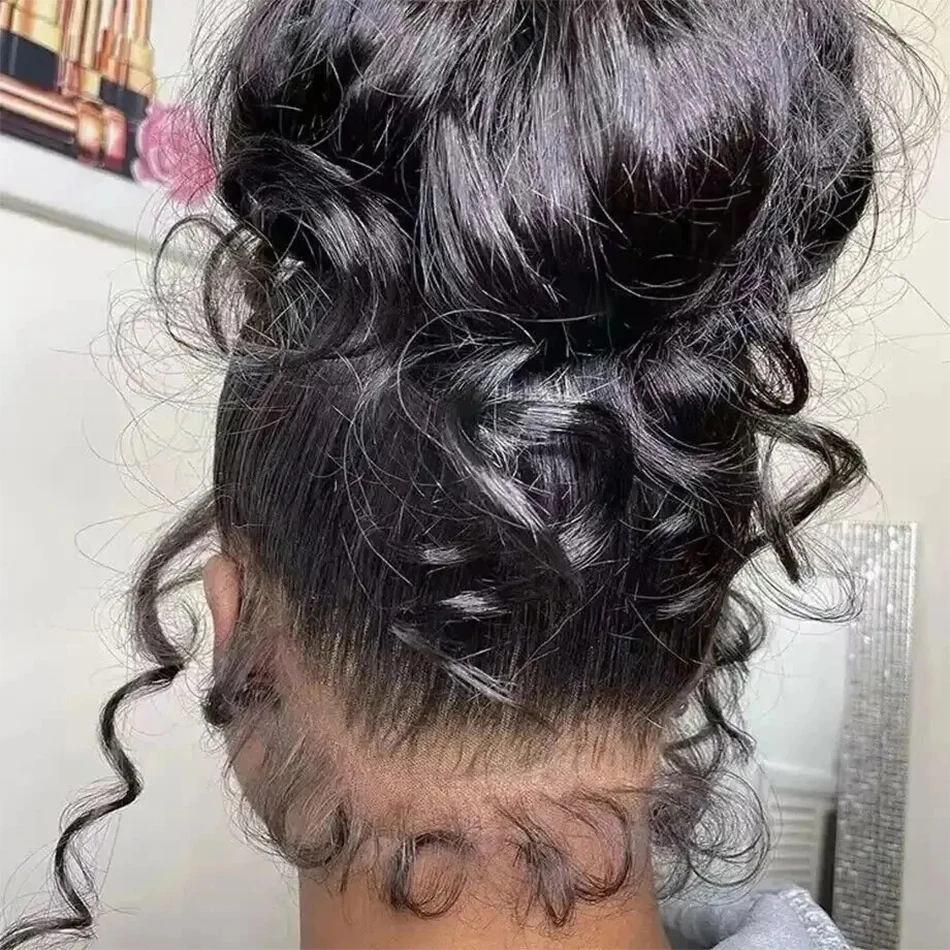 360 Lace Front Wigs Human Hair Brazilian Body Wave Transparent Pre Plucked Lace Frontal Black Wigs With Baby Hair for Women image 2