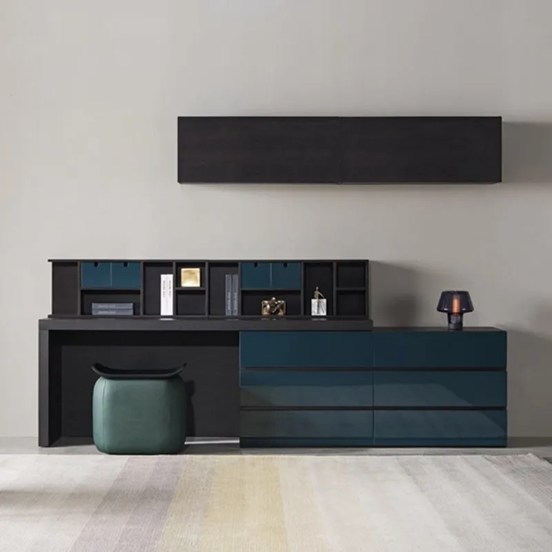 Comò laccato nordico, scrivania moderna e minimalista per camera da letto, mobile TV