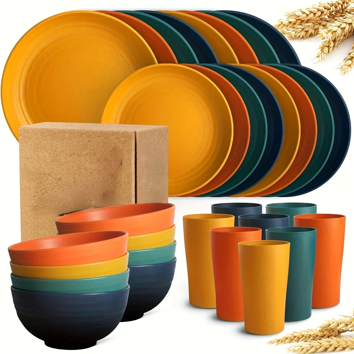 32-piece-kitchen-plastic-dinnerware-set-service-for-8-dinner-plates-dessert-plate-cereal-bowls-cups-unbreakable