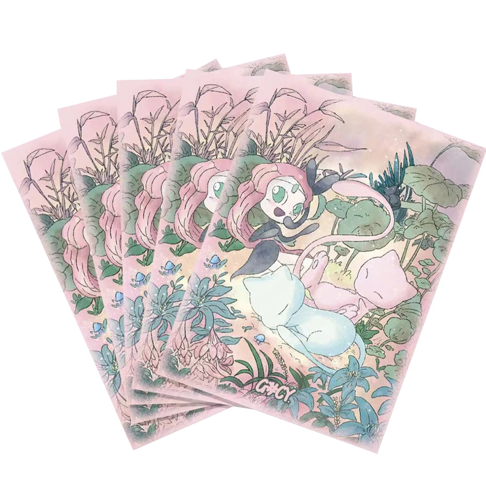 

65 шт./компл. рукава для карт PTCG Mew DIY самодельная обложка для коллекции Mew, размер 66*91 мм