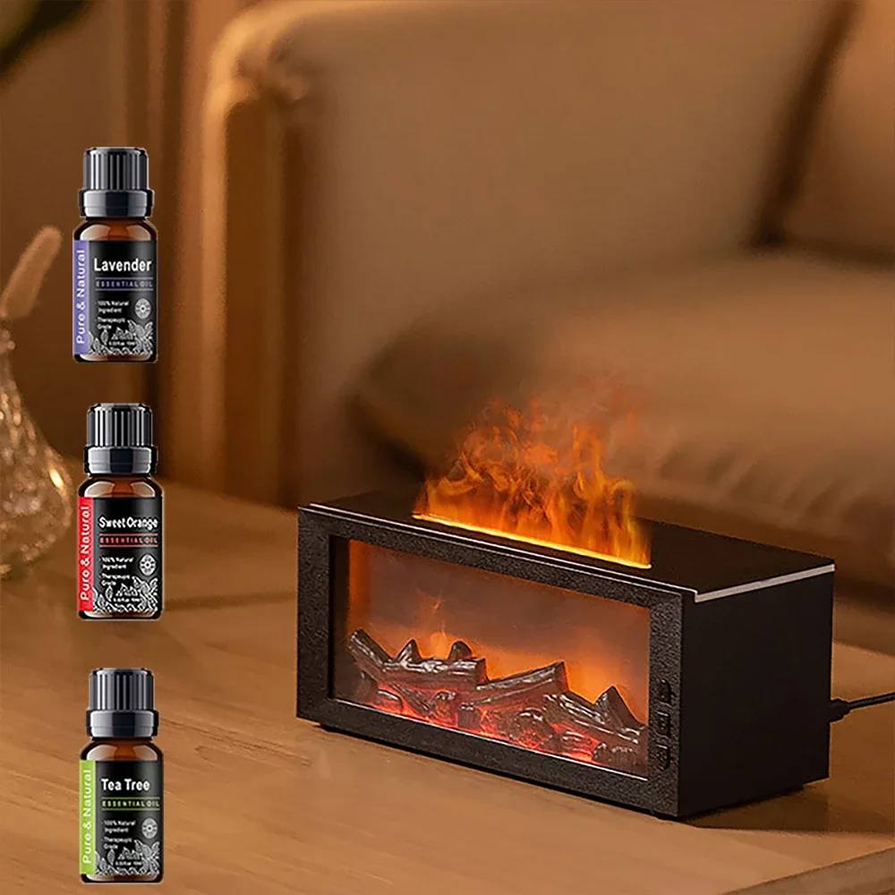 Umidificatore per oli essenziali con luce a LED 4In1 Umidificatore per camino Tipo C Diffusore di aromi ricaricabile per regalo creativo domestico