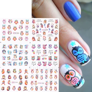 لطيف الكرتون البومة مسمار ملصق الماء ، ملصقات أنيمي ، نقل مانيكير ، زخرفة فنية ، صفائح لاصقة ، حلم الماسك ، طائر ، 12 قطعة أعلى 6 مبيعات ريش الصقر - رقم 6